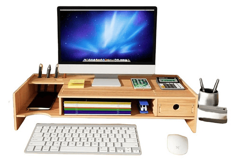 Elevador/organizador De Monitor Armable De Madera Escritorio Vhex Marrón