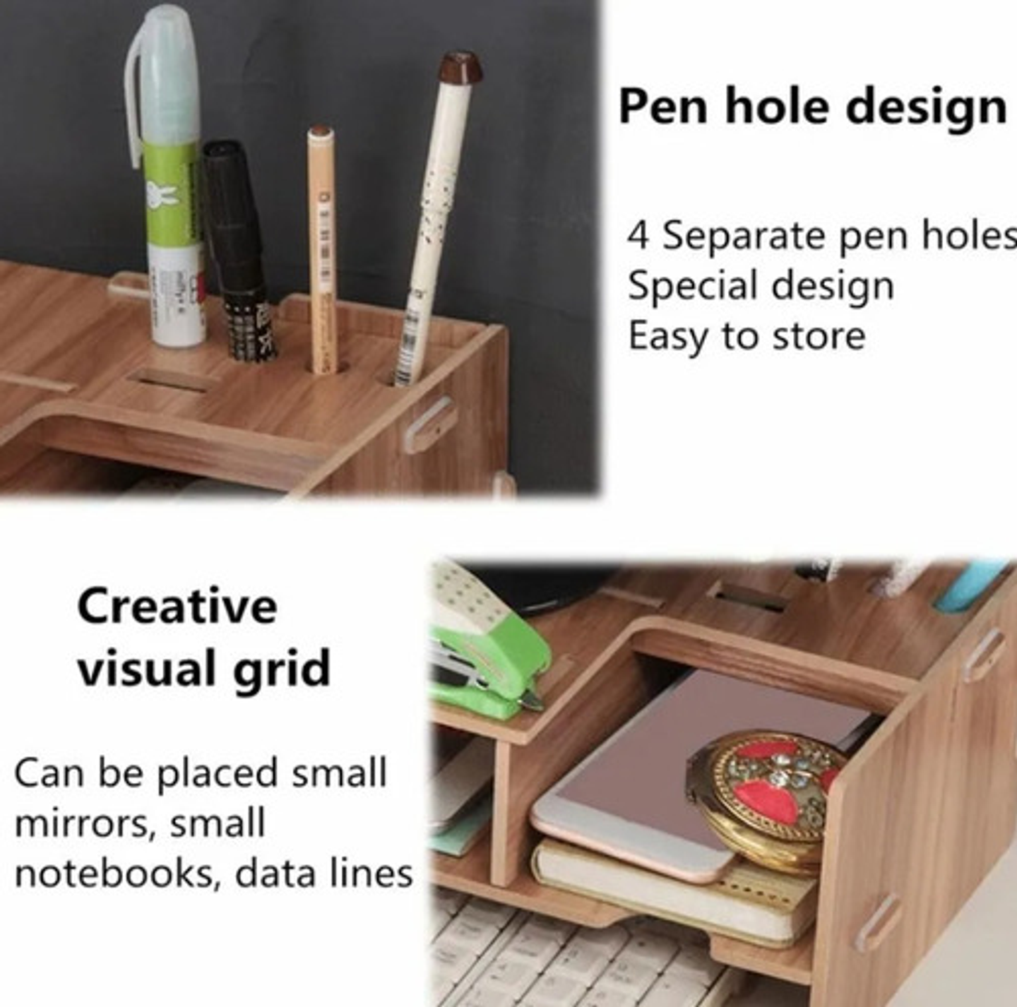 Elevador/organizador De Monitor Armable De Madera Escritorio Vhex Marrón 4