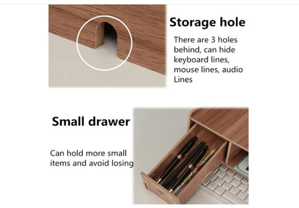 Elevador/organizador De Monitor Armable De Madera Escritorio Vhex Marrón 5