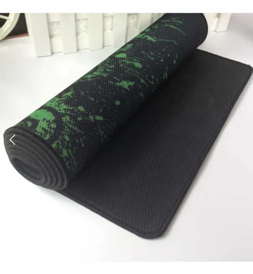 Mouse Pad Gamer Xl 90x30 Cm Antideslizante Verde Y Negro 2