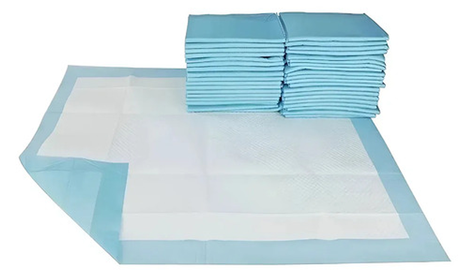 100 Pañales Tipo Sabanillas Mascotas Perros 45x60 Cms-vhex Celeste M 1