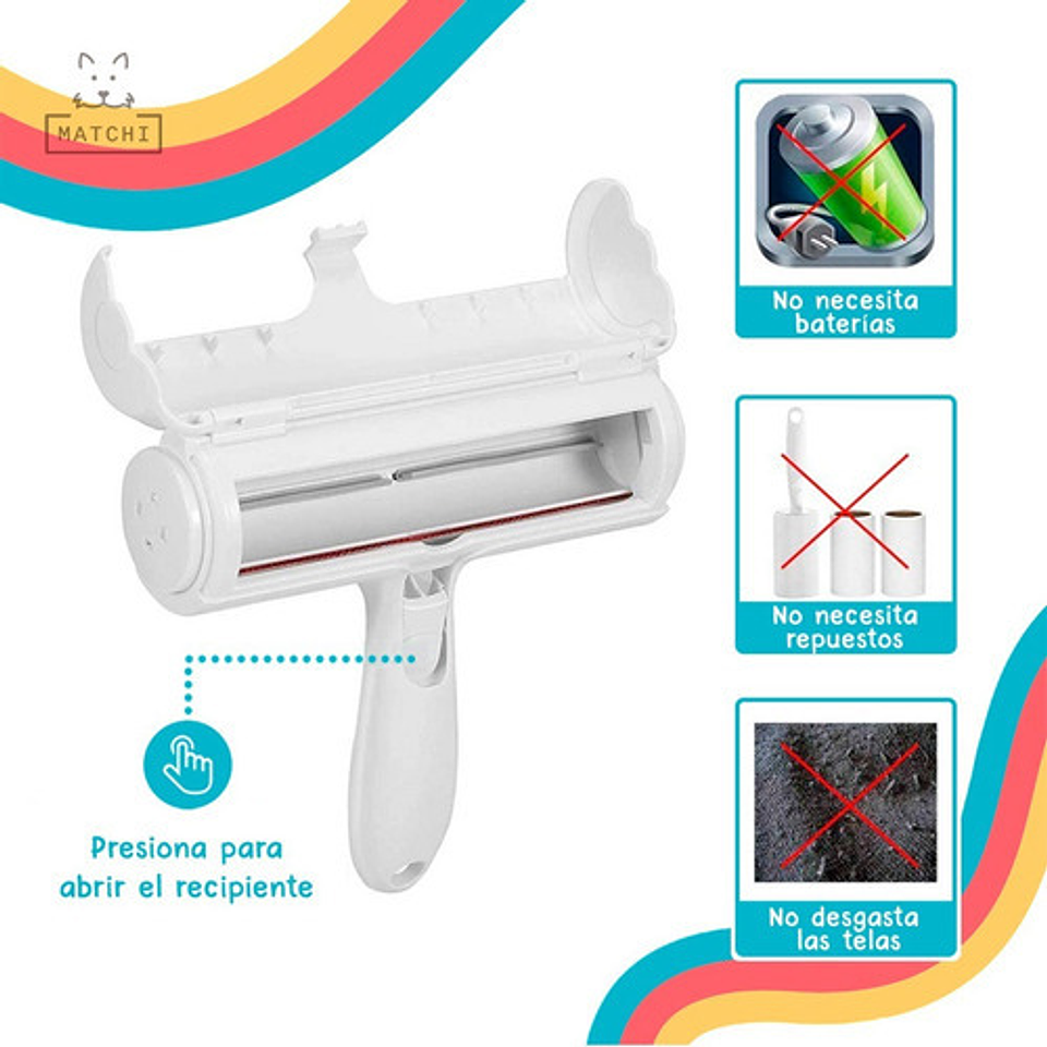 Rodillo Quita Pelo De México Azul Para Mascotas Sin Adhesivo Blanco/azul 4