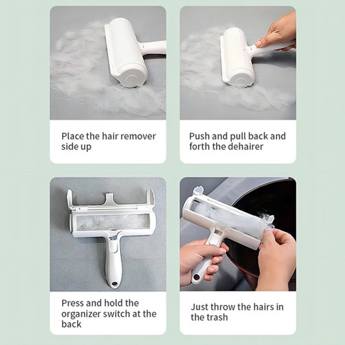 Rodillo Quita Pelo De México Azul Para Mascotas Sin Adhesivo Blanco/azul 11