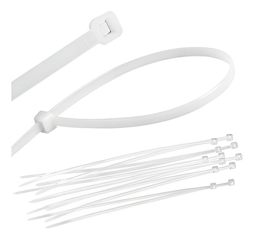 Bolsa Amarras Plásticas Blancas 150mm 100 Unidades Color Bla 1