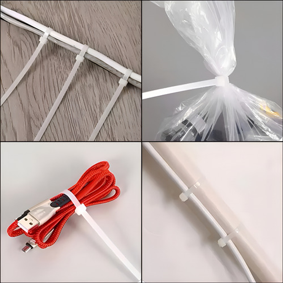 Bolsa Amarras Plásticas Blancas 150mm 100 Unidades Color Bla 5