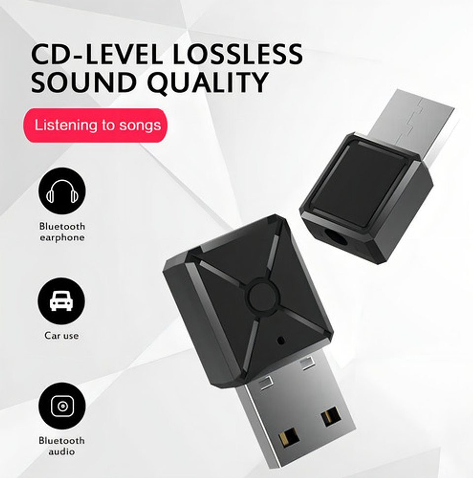 Transmisor Y Receptor Mini Usb Bluetooth 5.0 Tv Aux / Rx- Tx 10