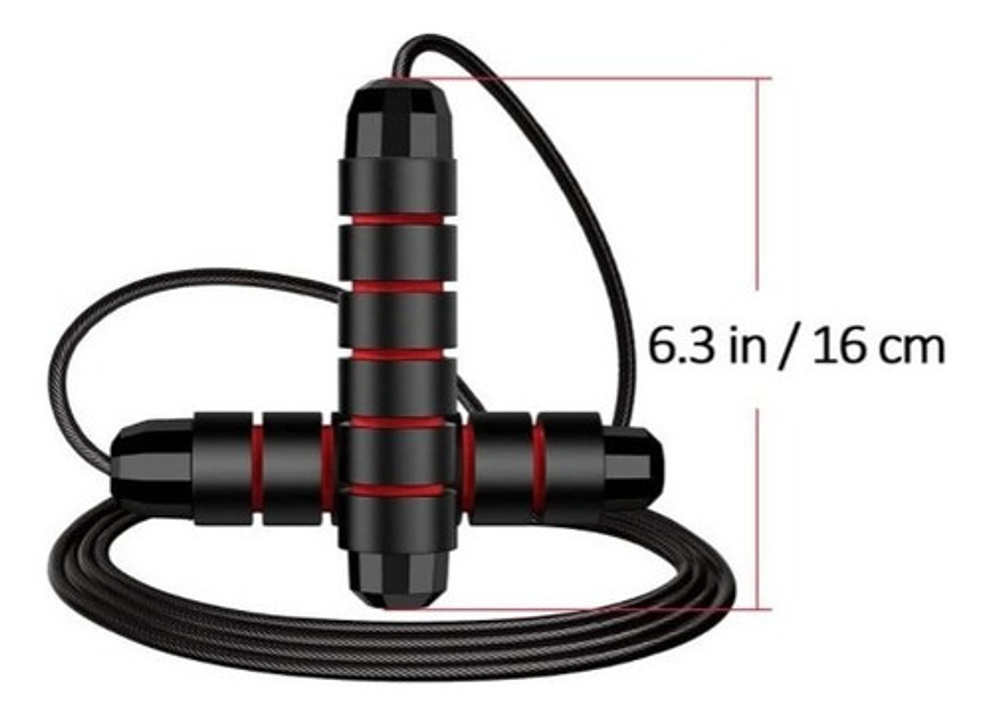 Cuerda De Saltar Crossfit Alta Velocidad Ejercicio Fitness Negro Y Rojo 3