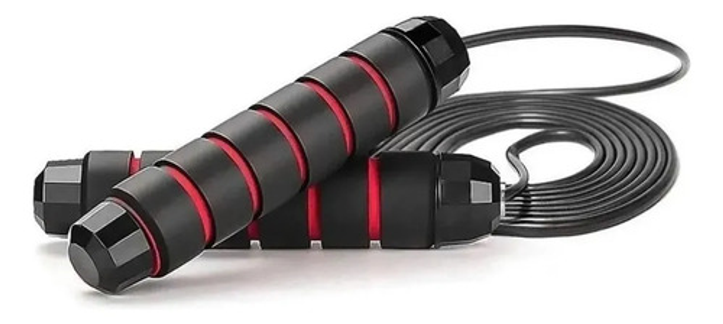 Cuerda De Saltar Crossfit Alta Velocidad Ejercicio Fitness Negro Y Rojo 5