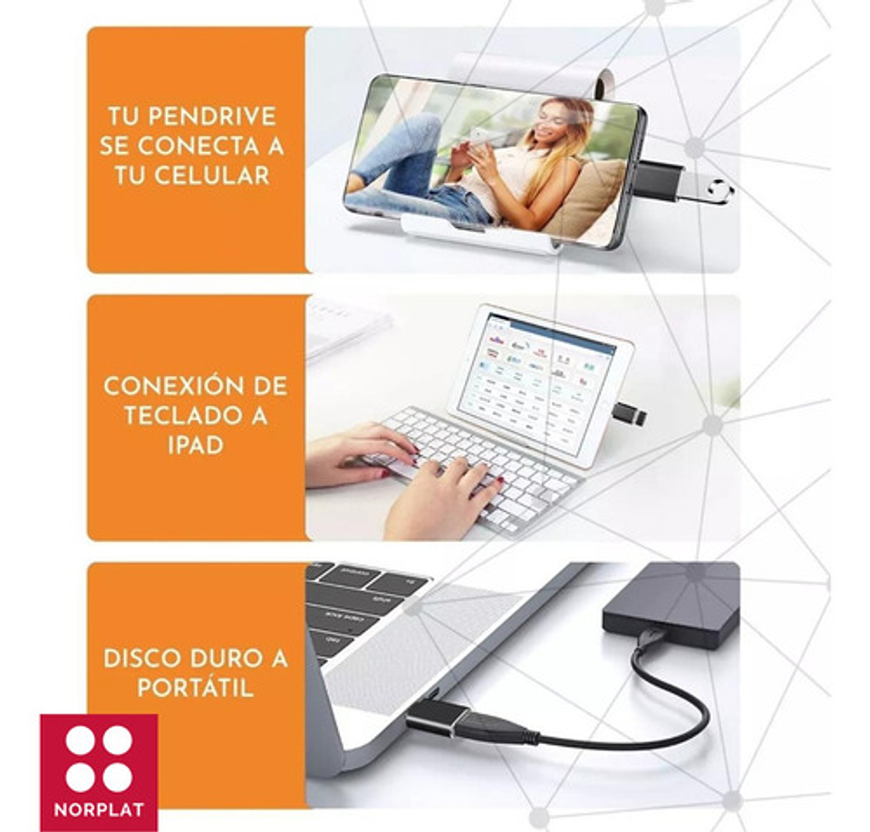 Adaptador Usb-c Macho A Usb-a Hembra - Certificado Norplat Color Negro 2