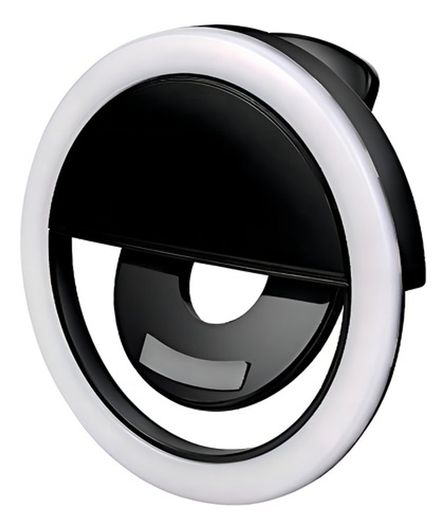 Aro De Luz Recargable Portátil Clip Celular Color Negro 1