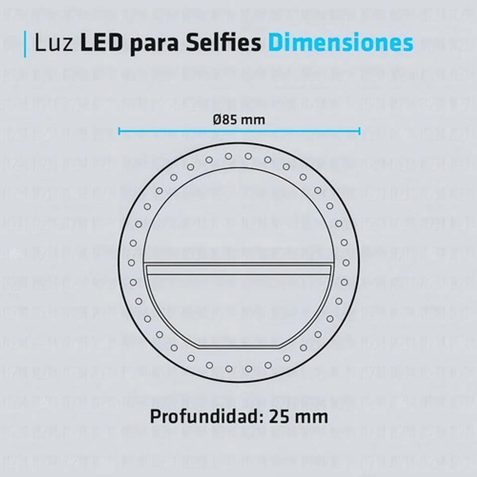 Aro De Luz Recargable Portátil Clip Celular Color Negro 6