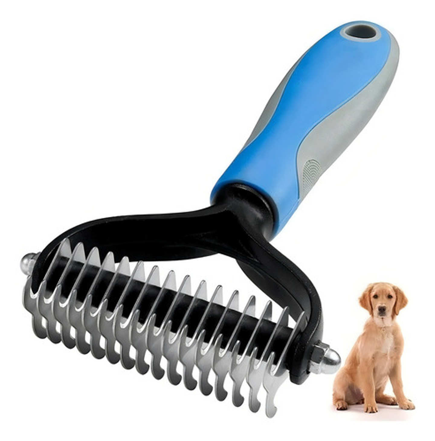 Cepillo Expulsador De Nudos Grande Xxl Para Mascotas Perros Color Azul 1