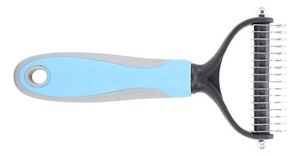 Cepillo Expulsador De Nudos Grande Xxl Para Mascotas Perros Color Azul 4