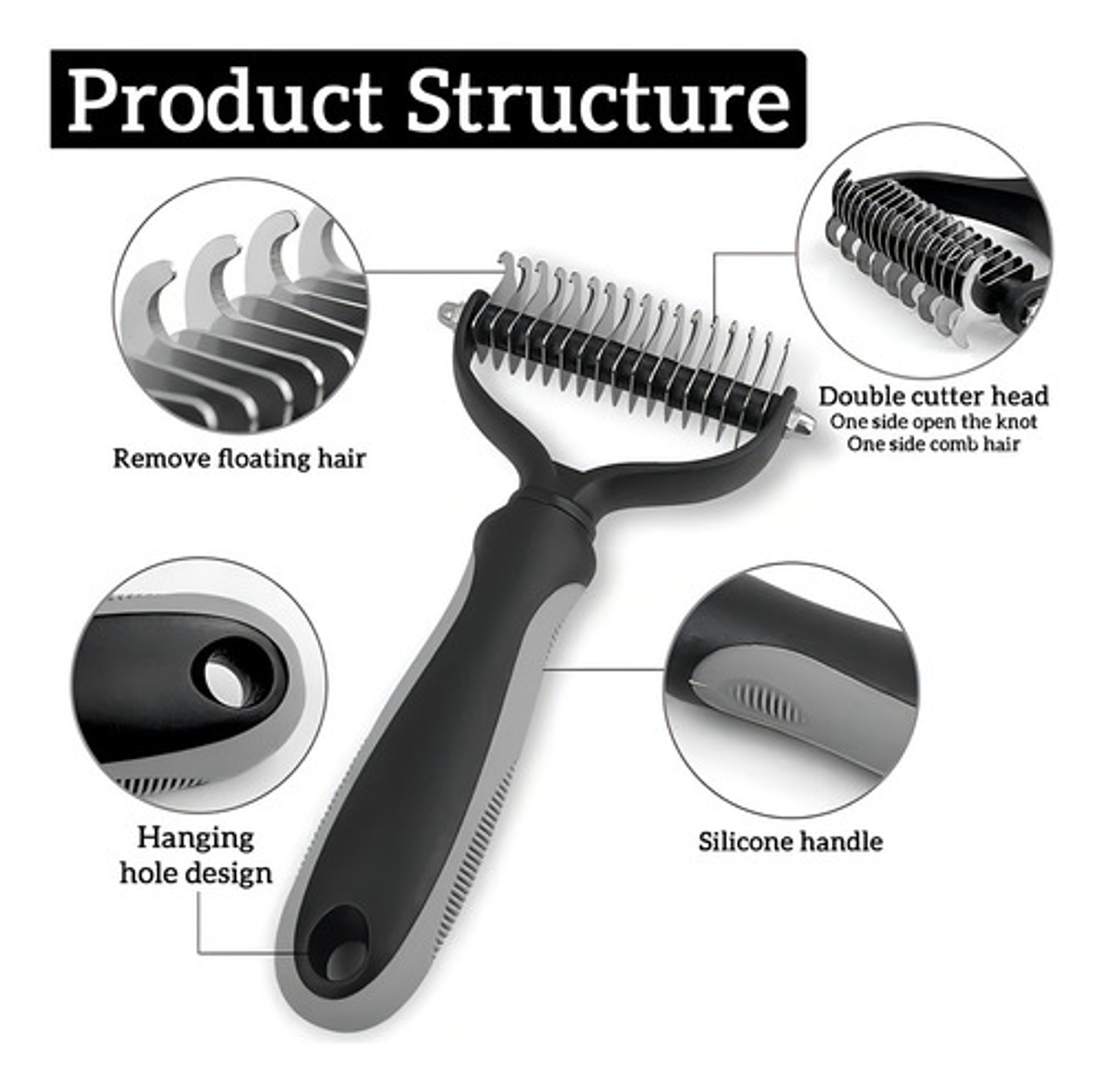 Cepillo Expulsador De Nudos Grande Xxl Para Mascotas Perros Color Azul 8