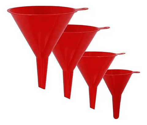 Set Embudos Multiuso Plásticos Rojo 4 Unidades A0545