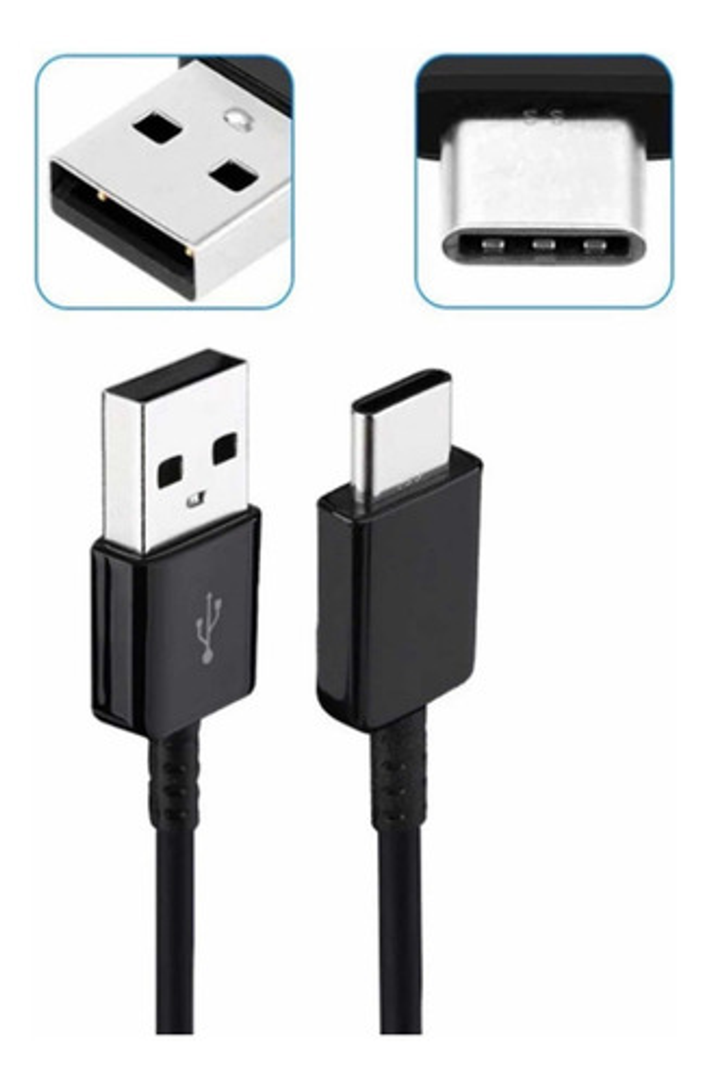 Cable Cargador De Datos Usb Tipo C Color Negro 1