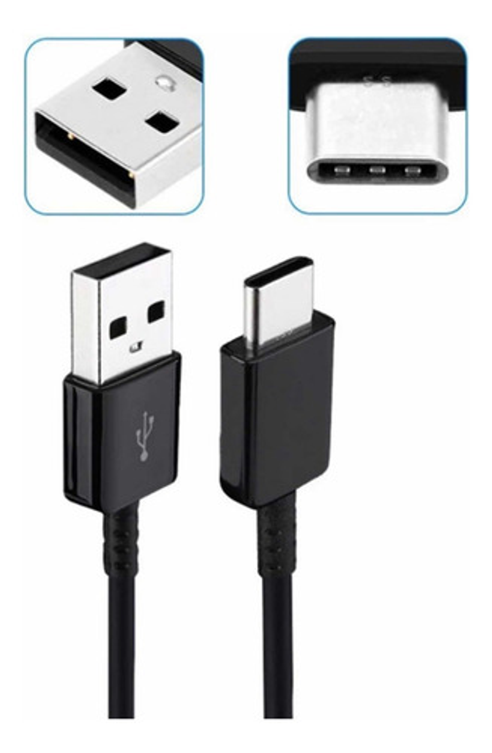 Cable Cargador De Datos Usb Tipo C Color Negro 1