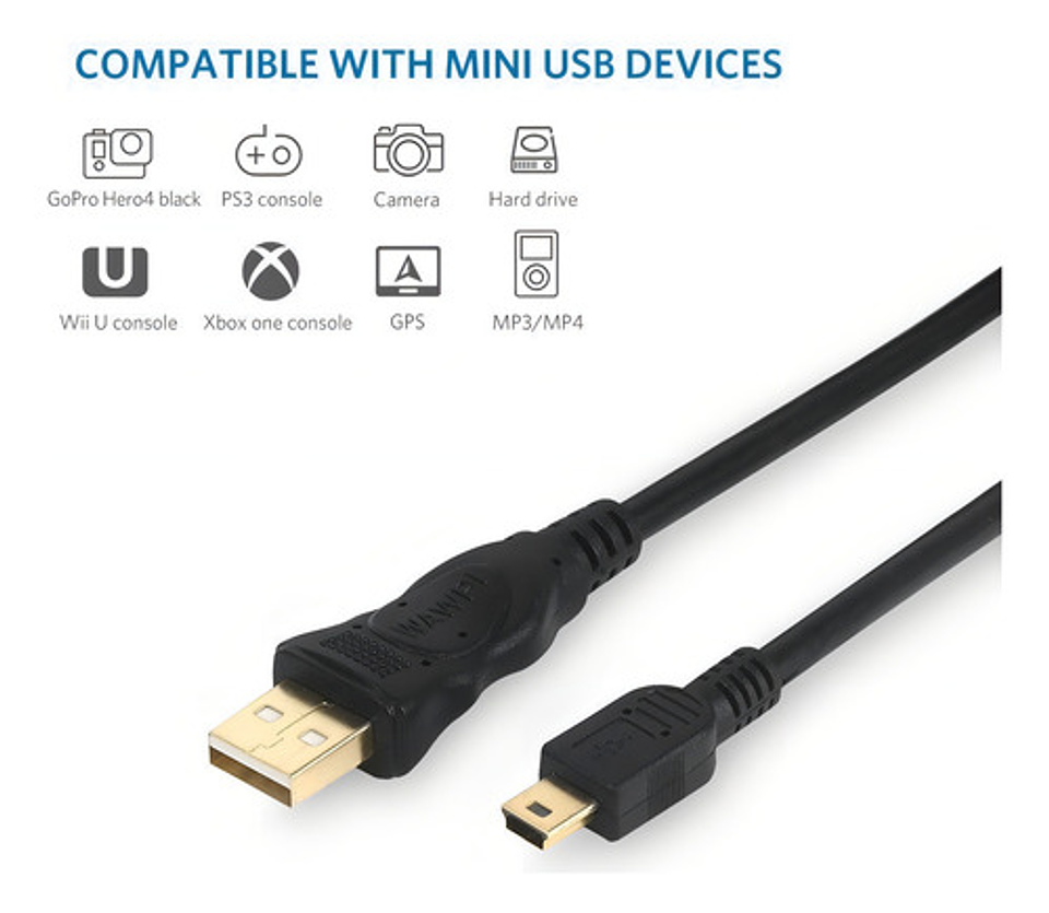 Cable Joystick Cable Usb De Control Play Consola Video Juegos Mini Usb V3 Carga 2