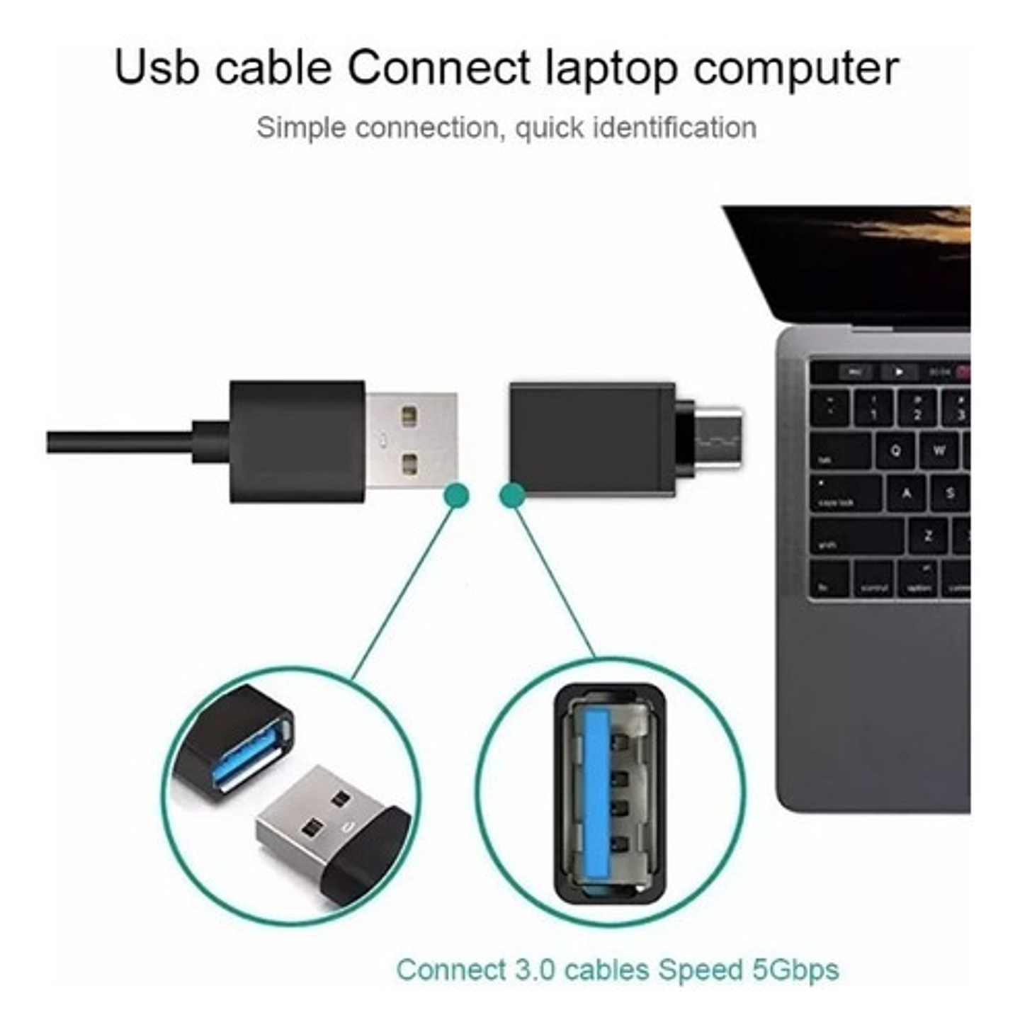Adaptador Usb-c Macho A Usb3 Hembra Convertidor Usb Color Ne 2