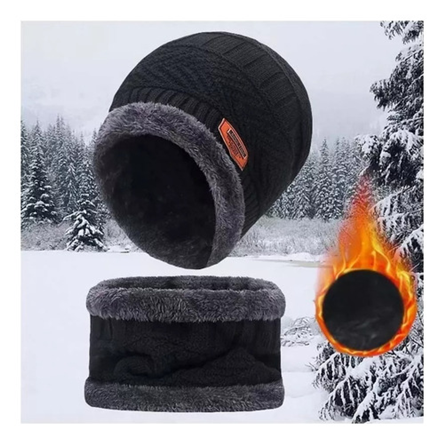 Gorro De Lana Con Interior De Chiporro + Cuello, Invierno. 2