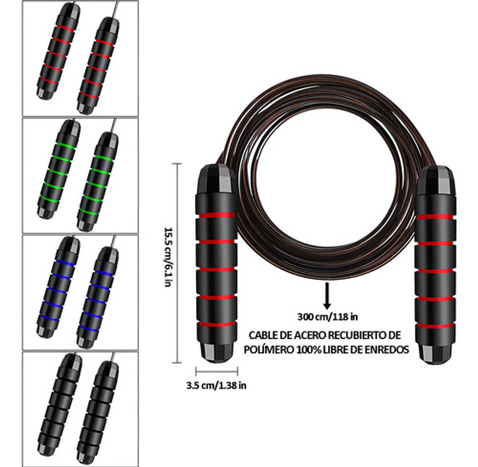 Soga Para Saltar Ajustable Oem Velocidad Con Rodamientos Ajustable Color Azul 9