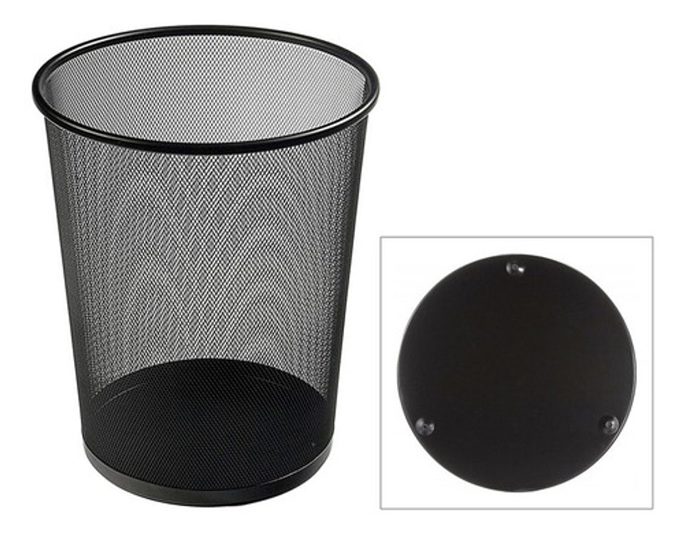 Basurero Papelero Escritorio Homeoffice Papelera Oficina Color Negro 4