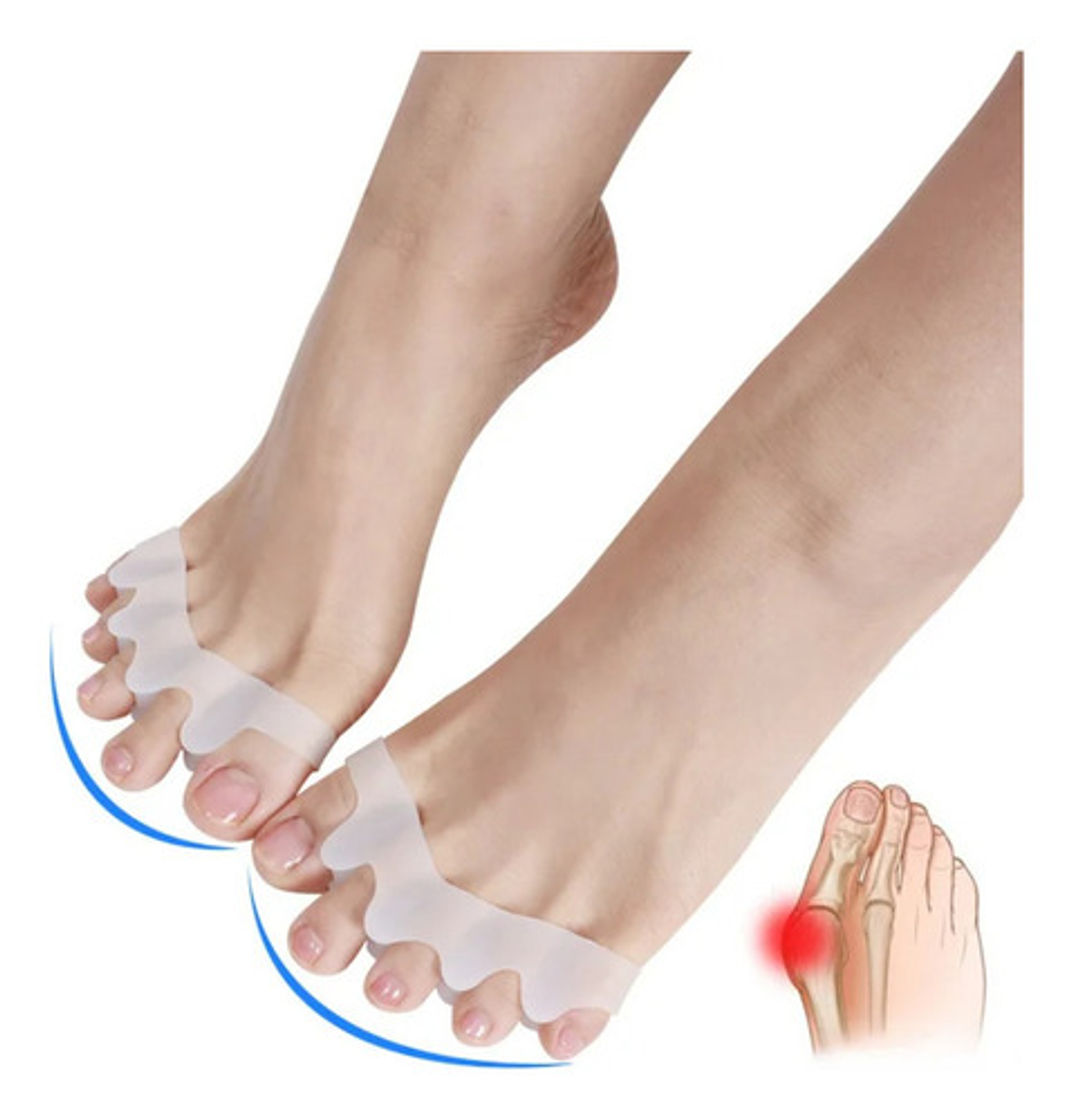 Separador Dedos Pies Corrector Juanetes Silicona Par Color T 5