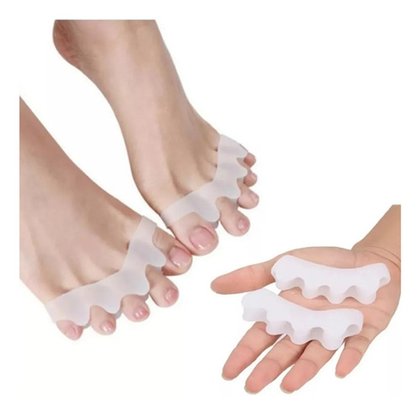 Separador Dedos Pies Corrector Juanetes Silicona Par Color T 7
