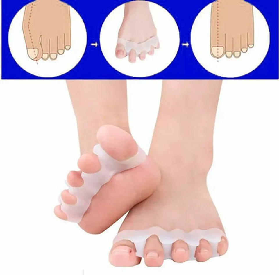 Separador Dedos Pies Corrector Juanetes Silicona Par Color T 10