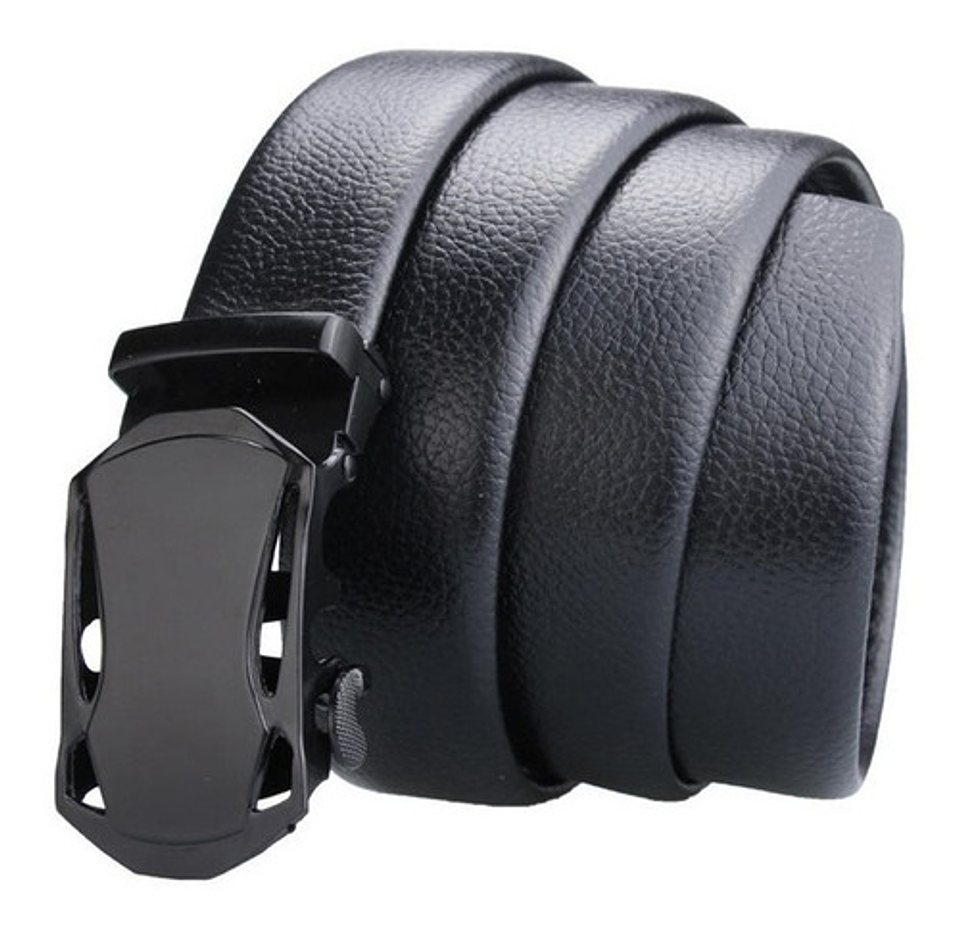 Correa/cinturon Casual Negro Para Hombre [ajustable] Talla Estandar (110-125cm) 2