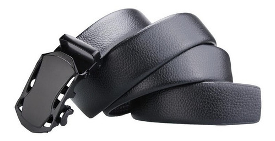 Correa/cinturon Casual Negro Para Hombre [ajustable] Talla Estandar (110-125cm) 3