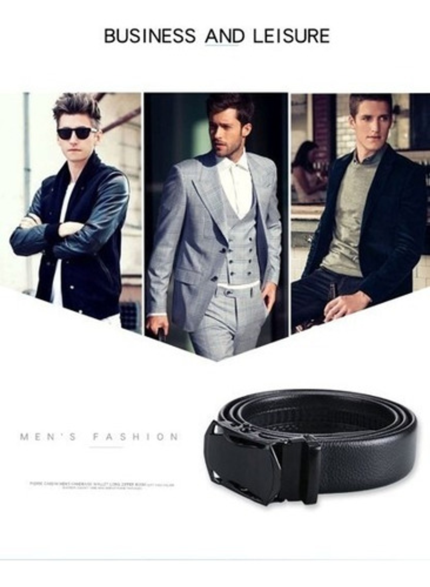 Correa/cinturon Casual Negro Para Hombre [ajustable] Talla Estandar (110-125cm) 5