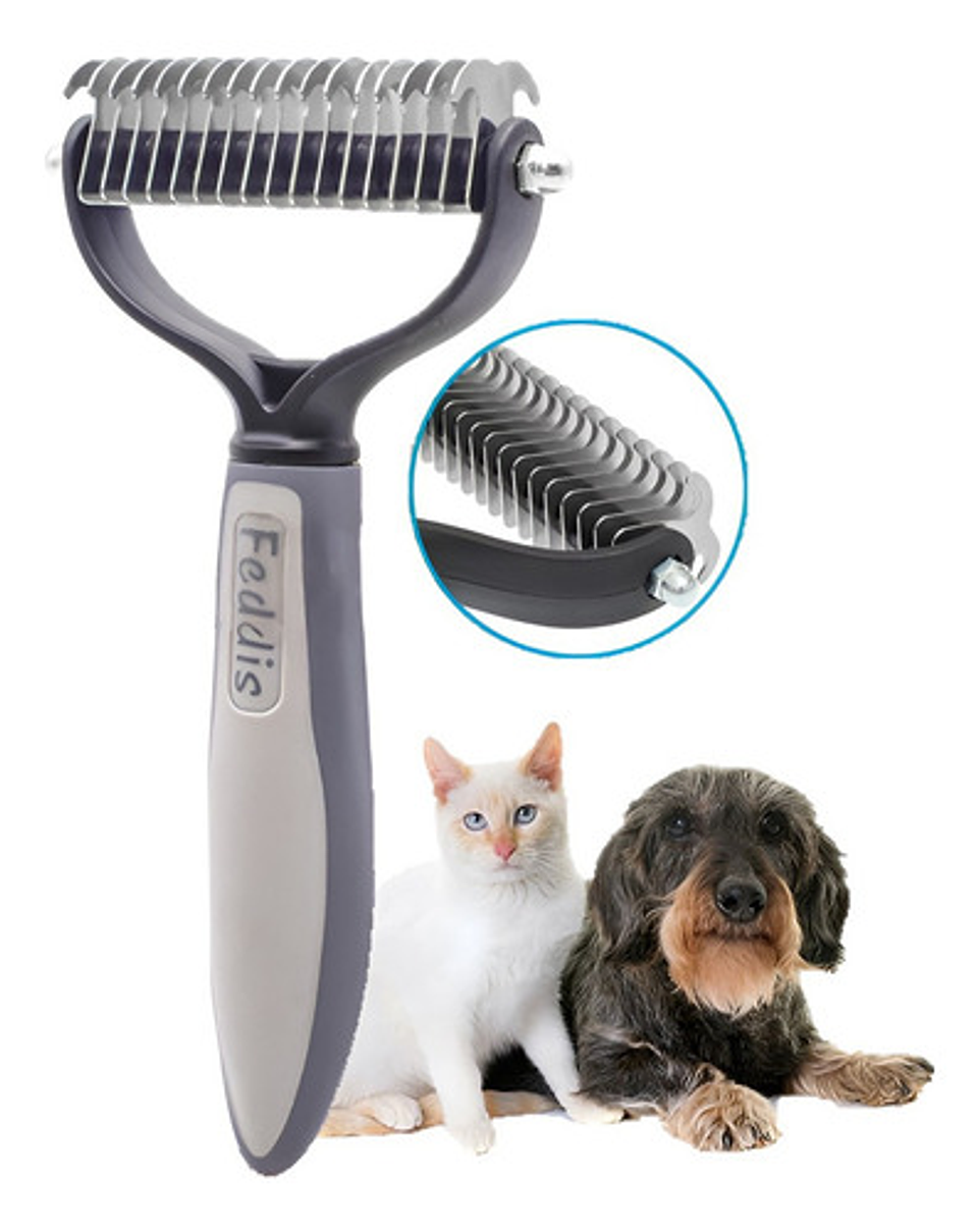 Cepillo Deslanador De Pelo Mascotas Roro Peine Quita Nudos P Color Gris 6