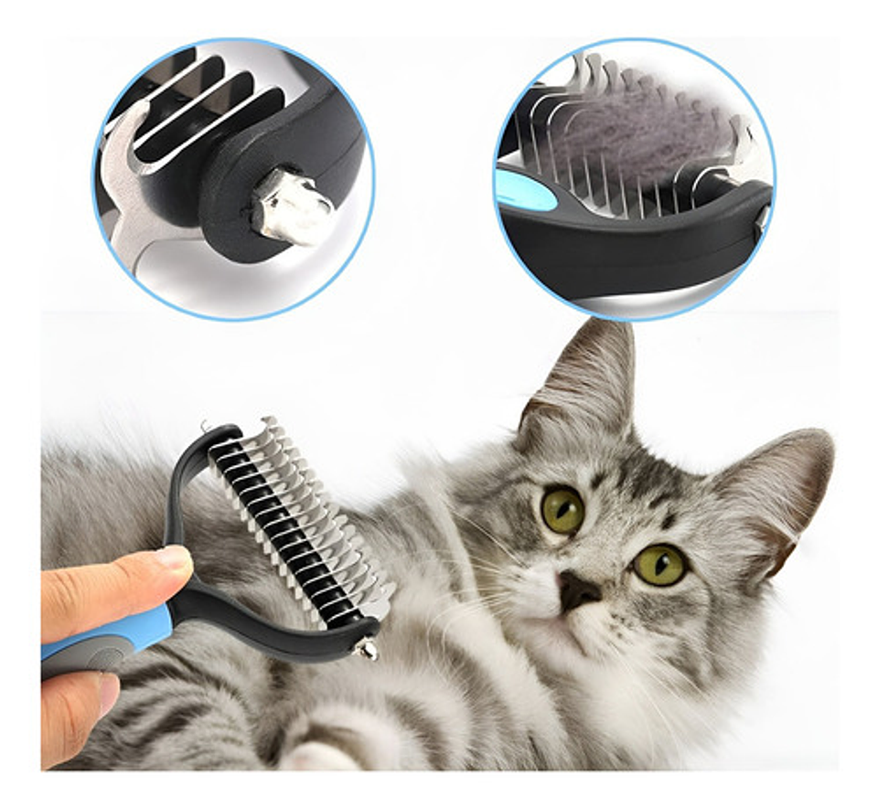 Cepillo Deslanador De Pelo Mascotas Roro Peine Quita Nudos P Color Gris 8