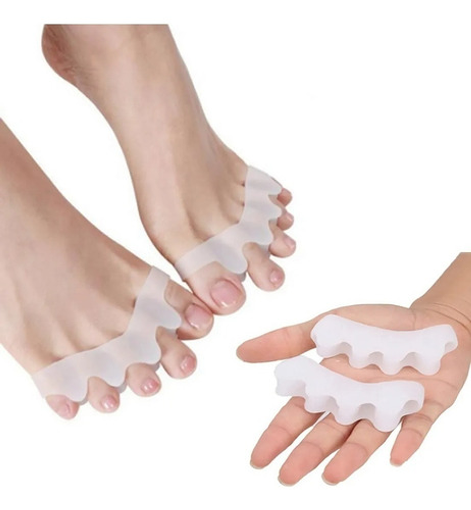 Separador Dedos Pie Corrector Juanete Protector Silicona Par 5