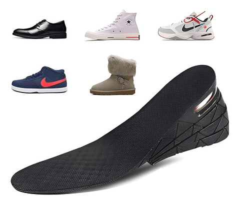 Plantillas De Altura Cojin De Aire Aumenta Estatura Unisex Plantilla Única Color Negro Único