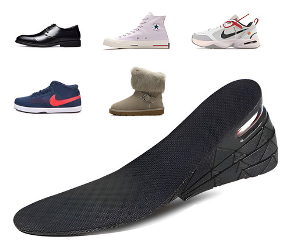 Plantillas De Altura Cojin De Aire Aumenta Estatura Unisex Plantilla Única Color Negro Único 1