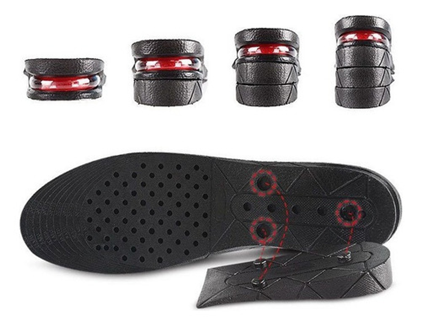 Plantillas De Altura Cojin De Aire Aumenta Estatura Unisex Plantilla Única Color Negro Único 2