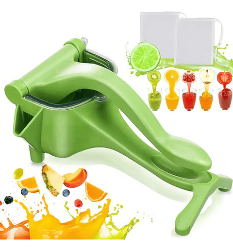 Exprimidor Manual De Frutas Limon Citricos Doble Mango Verde