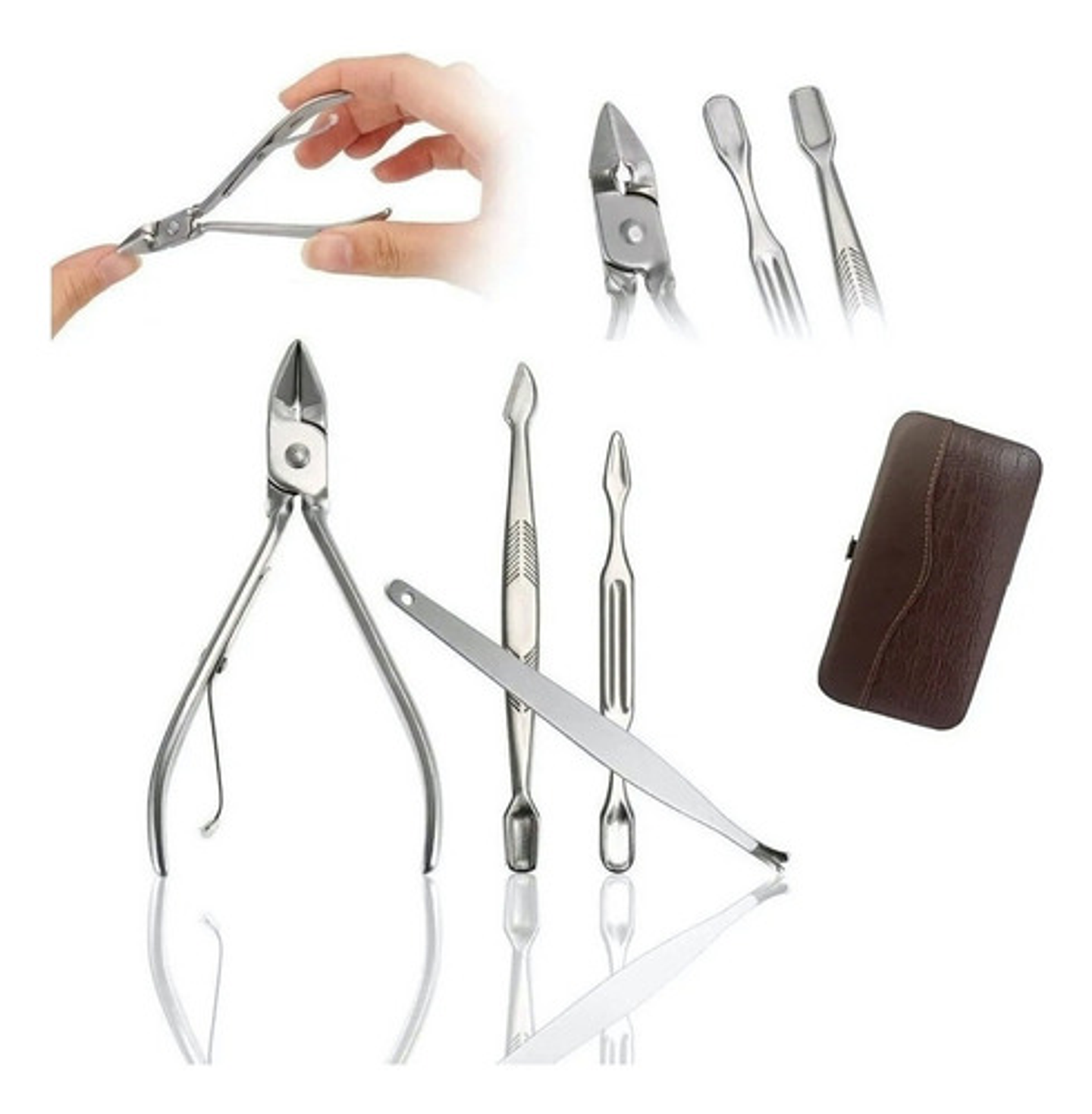 Super Estuche Set Manicure Pedicure Kit Cortauñas 12 Piezas 2