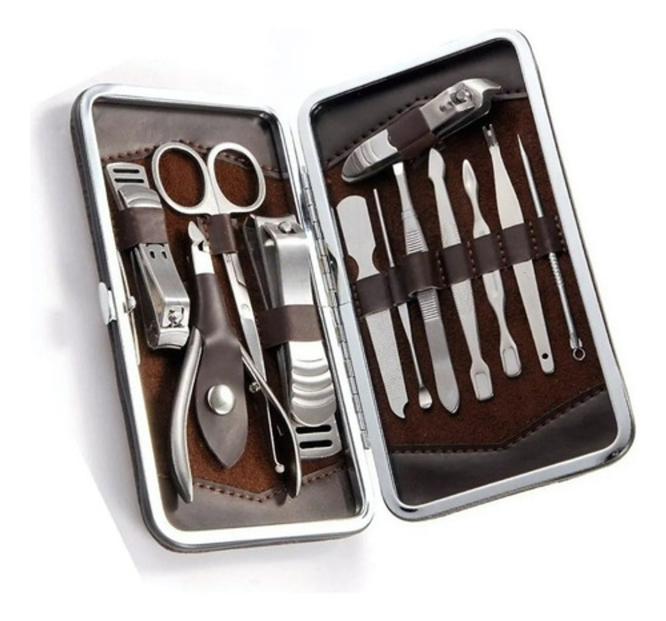 Super Estuche Set Manicure Pedicure Kit Cortauñas 12 Piezas 3