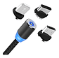 Cable Cargador Magnético Usb 3 En 1 Tipo-c/micro Usb/ios Color Rojo Negro - Miniatura 1