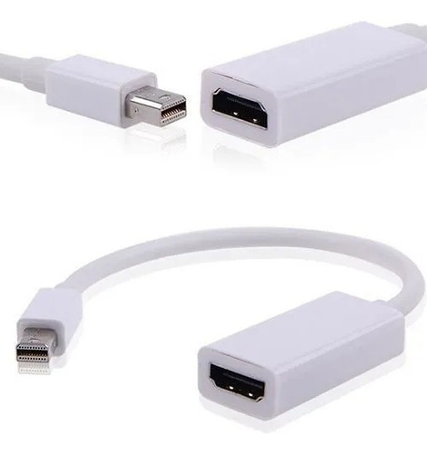 Mini Display Port A Hdmi Adaptador Color Blanco 3