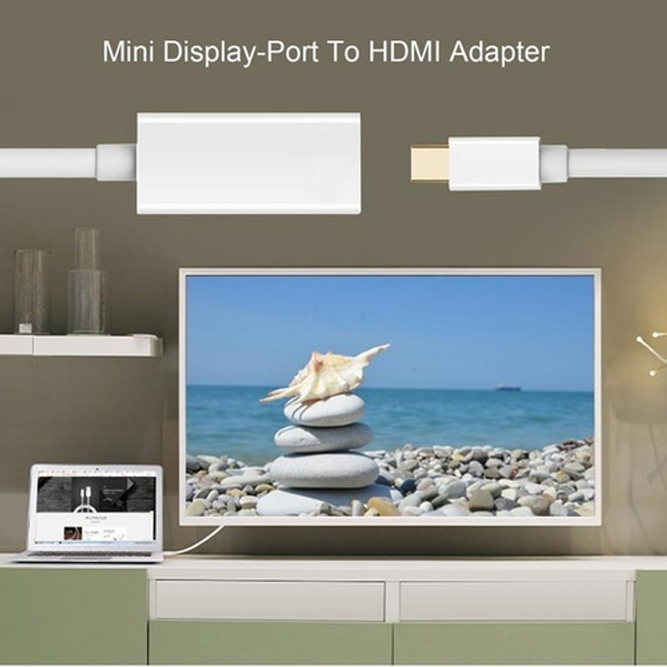 Mini Display Port A Hdmi Adaptador Color Blanco 5