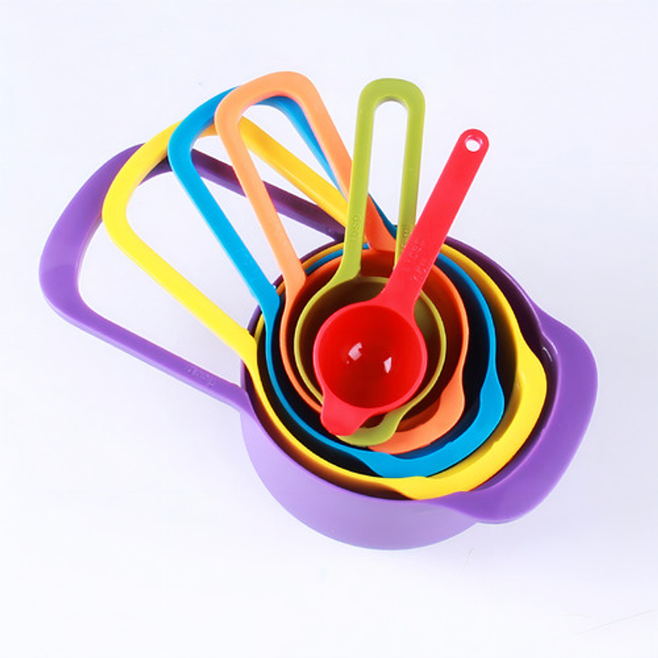 6 Cucharas Medidoras Cocina Repostería Medida Tazas Color Va 1
