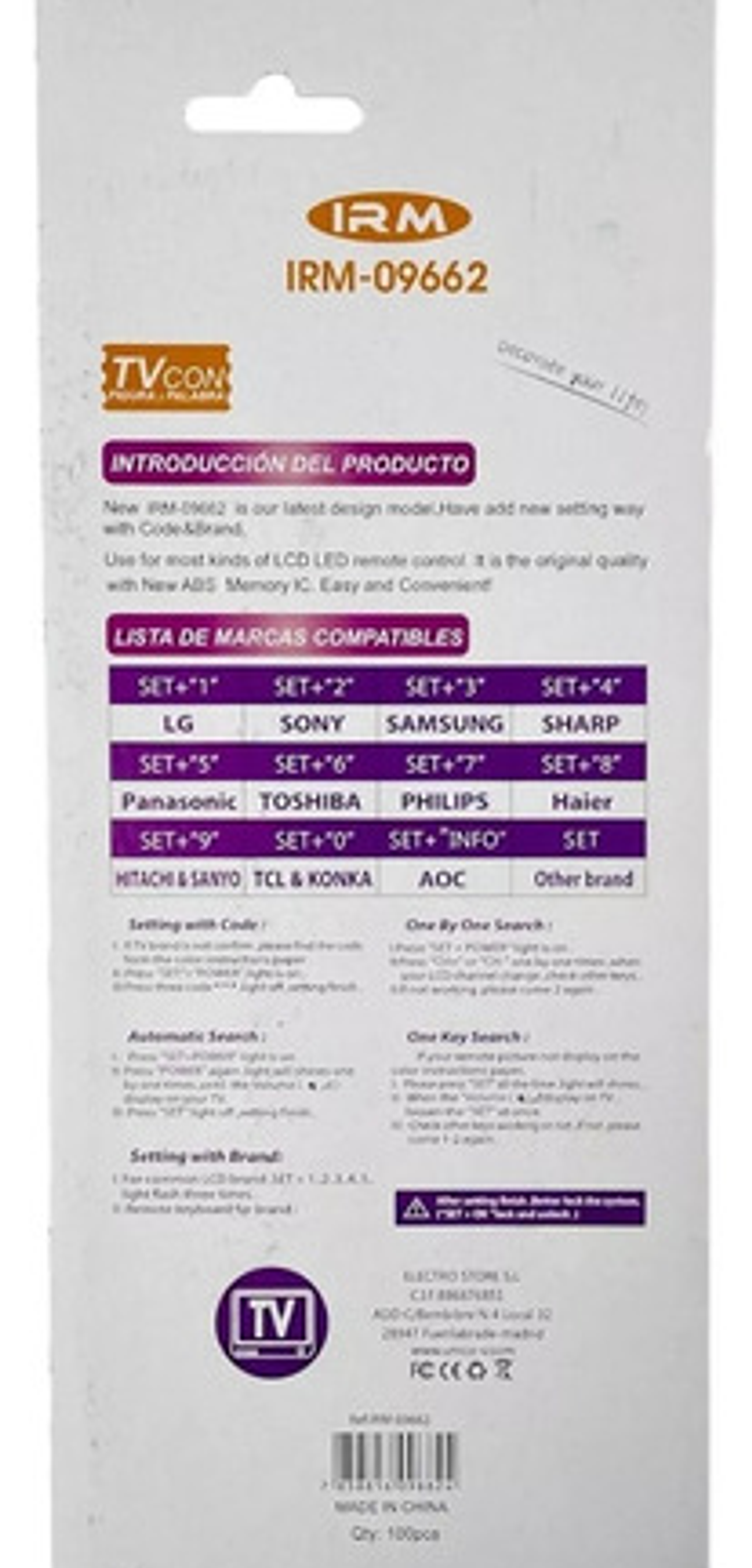 Control Remoto Universal Multimarca Para Tvled Lcd LG Aoc 4