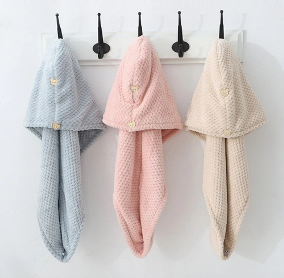 Pack 4 Gorro Toalla Turbante Microfibra Para Secar Cabello 3