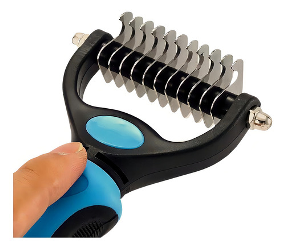 Cepillo Removedor De Pelo Para Perros Con Rastrillo Para Perros, Color Azul 2