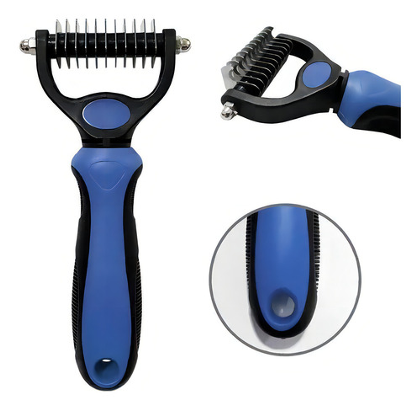 Cepillo Removedor De Pelo Para Perros Con Rastrillo Para Perros, Color Azul 5