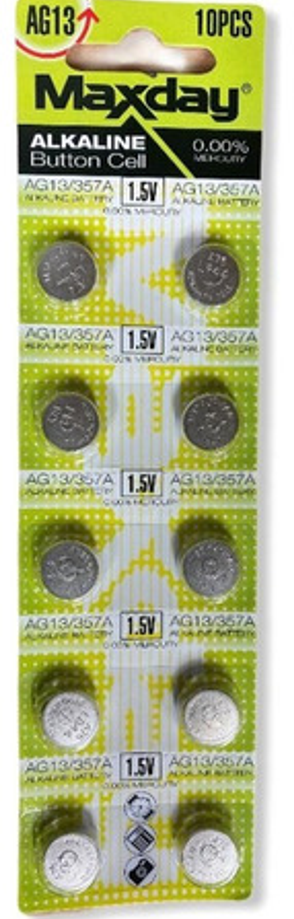 Pack 10 Pila Bateria Ag13 A76 Lr44 Alcalina Baterias Lr44 3